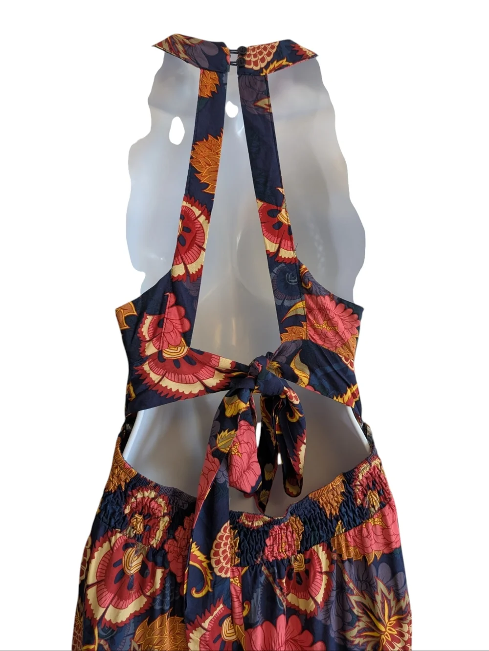 Jaase Endless Summer Maxi Dress Navy Blue Halter Open Back Sz M Summer Vacation - Picture 8 of 10